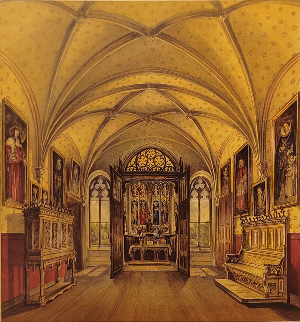 7-4 KU Leuven - schilderij Ferdinand in kapel Arenberg - aquarel Friedrich Zeller 1896