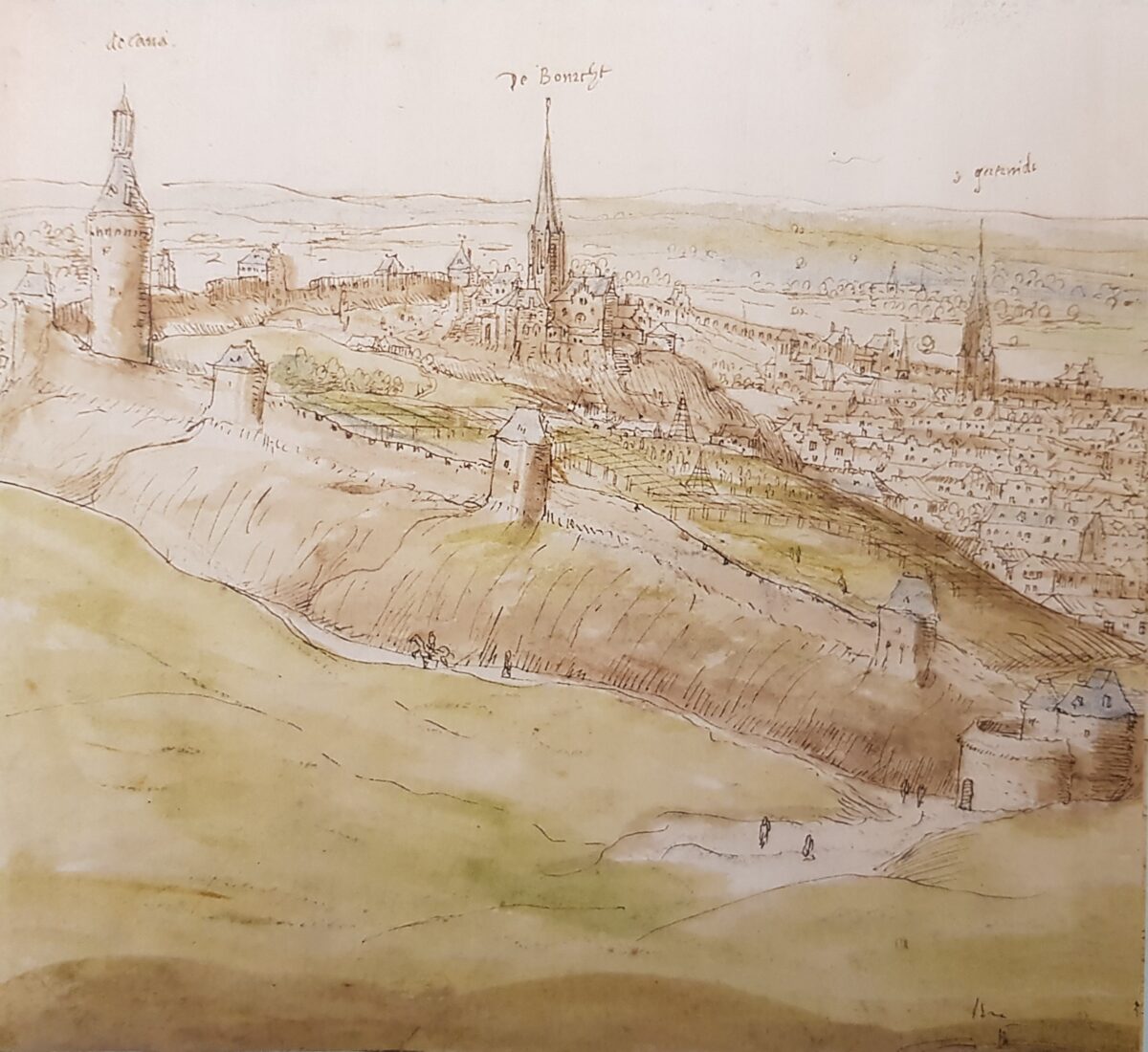 2 Kareelveld - tekening 1550 ca - Anthonis Van den Wijngaerde